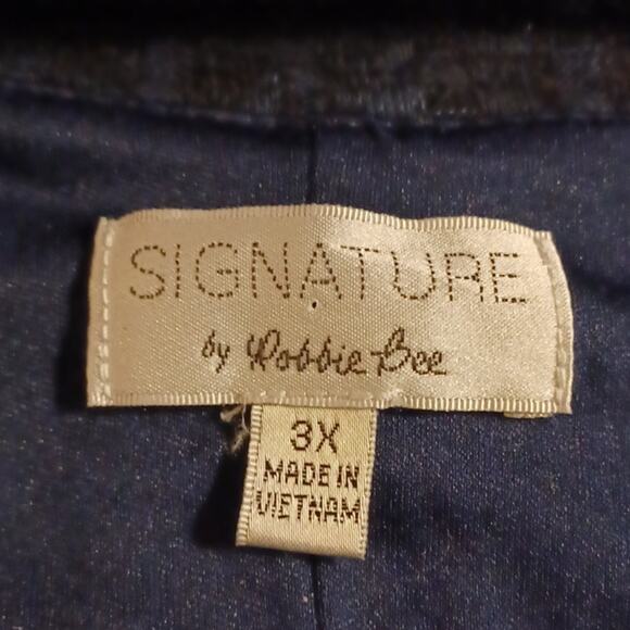 SIGNATURE Olive Green/ Dark Blue Knit Midi Dress. Size 3X - Picture 7 of 9